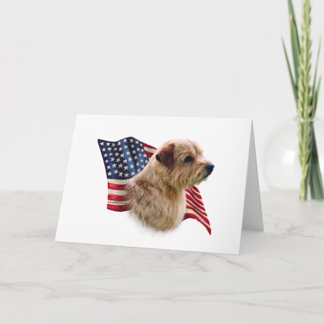 Norfolk Terrier Flag Card (Front)