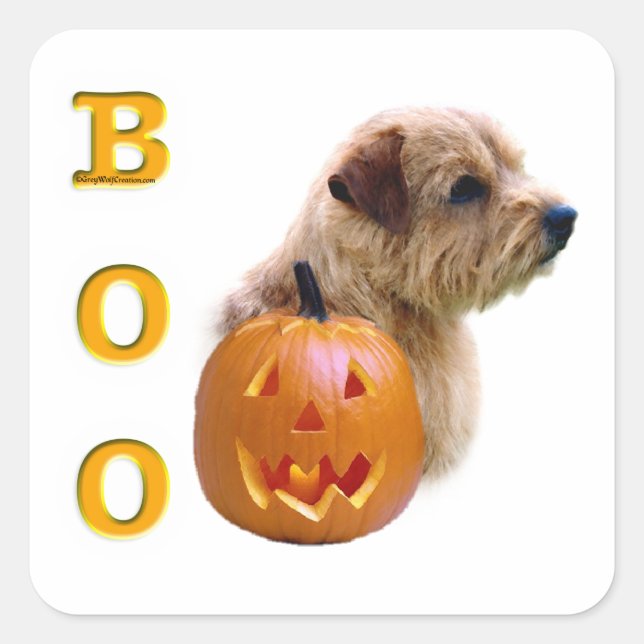 Norfolk Terrier Halloween Boo Square Sticker (Front)