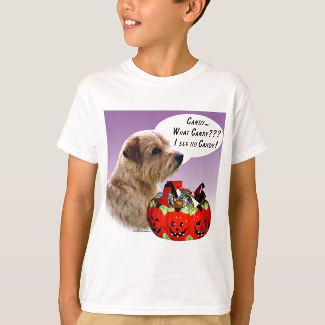 Norfolk Terrier Halloween Candy T-Shirt (Front)