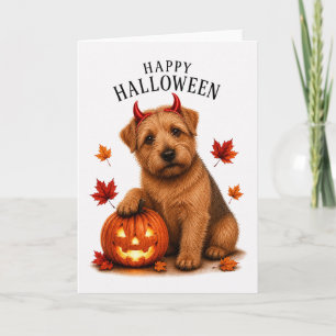Norfolk Terrier Halloween Devil Dog Card