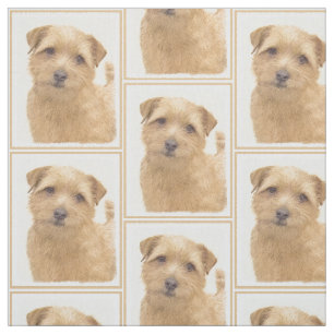 Norfolk Terrier Painting - Cute Original Dog Art Fabric