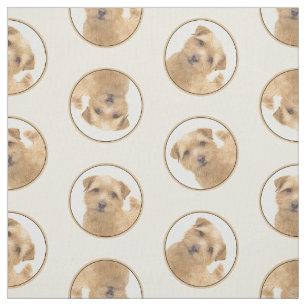 Norfolk Terrier Painting Cute Original Pet Dog Art Fabric