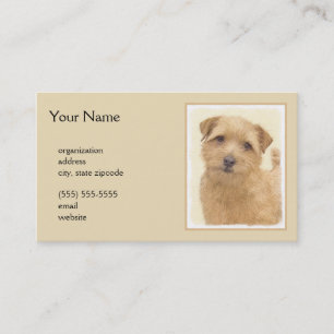 Norfolk Terrier Painting - Original Dog Art Business Card