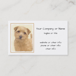 Norfolk Terrier Painting - Original Dog Art Business Card
