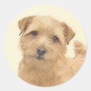 Norfolk Terrier Painting - Original Dog Art Classic Round Sticker