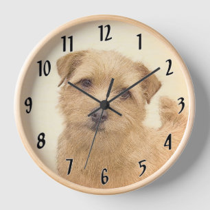 Norfolk Terrier Painting - Original Dog Art Clock
