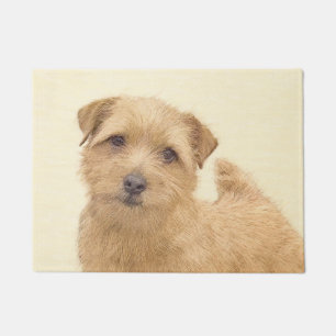 Norfolk Terrier Painting - Original Dog Art Doormat