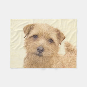 Norfolk Terrier Painting - Original Dog Art Fleece Blanket