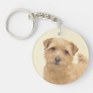 Norfolk Terrier Painting - Original Dog Art Key Ring