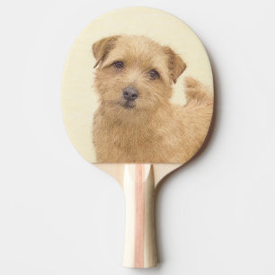 Norfolk Terrier Painting - Original Dog Art Ping Pong Paddle
