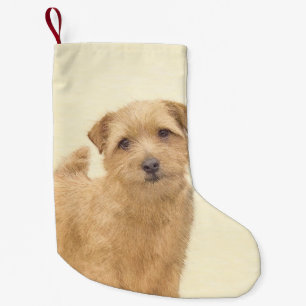 Norfolk Terrier Painting - Original Dog Art Small Christmas Stocking