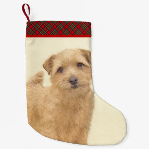 Norfolk Terrier Painting - Original Dog Art Small Christmas Stocking