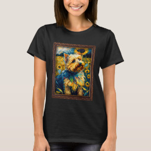 Norfolk Terrier Painting Sunflower Flower Mum Wome T-Shirt