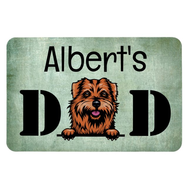 Norfolk Terrier Peeking Personalised Dad  Magnet (Horizontal)