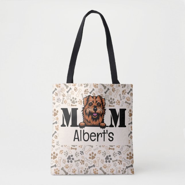 Norfolk Terrier Peeking Personalised Tote Bag (Front)