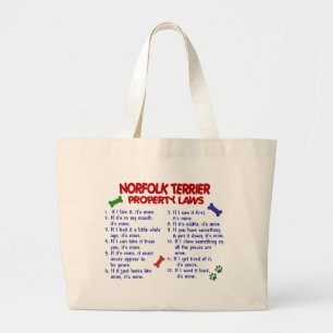 NORFOLK TERRIER Property Laws 2 Large Tote Bag