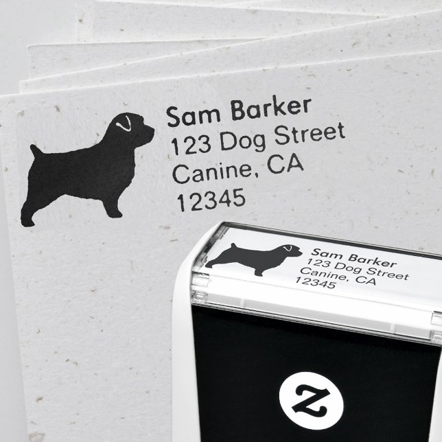 Norfolk Terrier Silhouette Return Address Self-inking Stamp (Creator Uploaded)