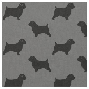 Norfolk Terrier Silhouettes Pattern Fabric