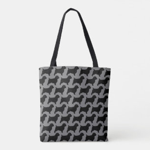 Norfolk Terrier Silhouettes Pattern Tote Bag