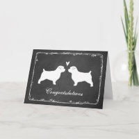 Norfolk Terrier Silhouettes Wedding Congrats