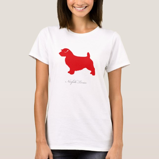 Norfolk Terrier T-shirt (red silhouette) (Front)