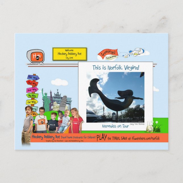 Norfolk, VA!  Mermaids on Tour Postcard (Front)