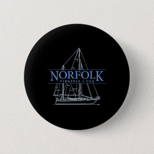 Norfolk Virginia Sailing 6 Cm Round Badge
