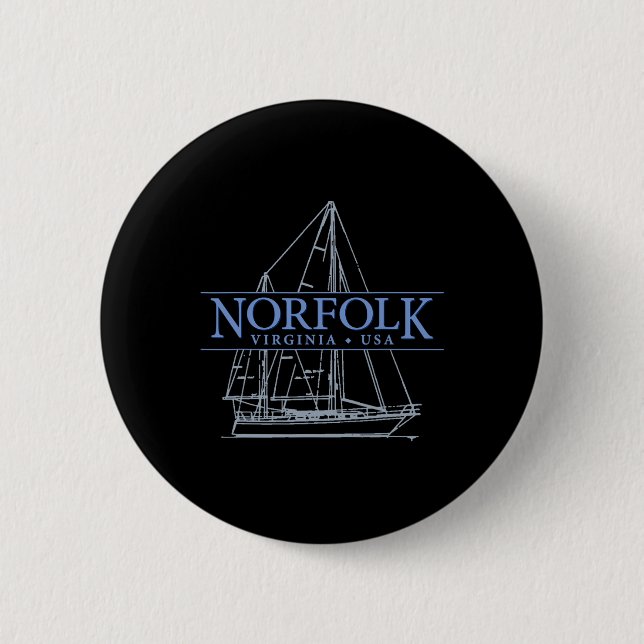 Norfolk Virginia Sailing  6 Cm Round Badge (Front)