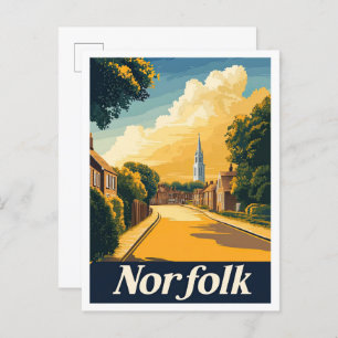 Norfolk Virginia USA Vintage Travel Illustration Postcard