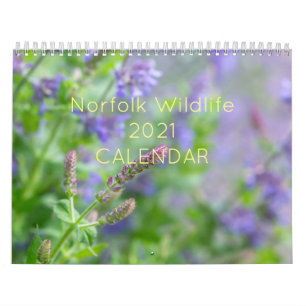 Norfolk wildlife calendar with flowers and animals