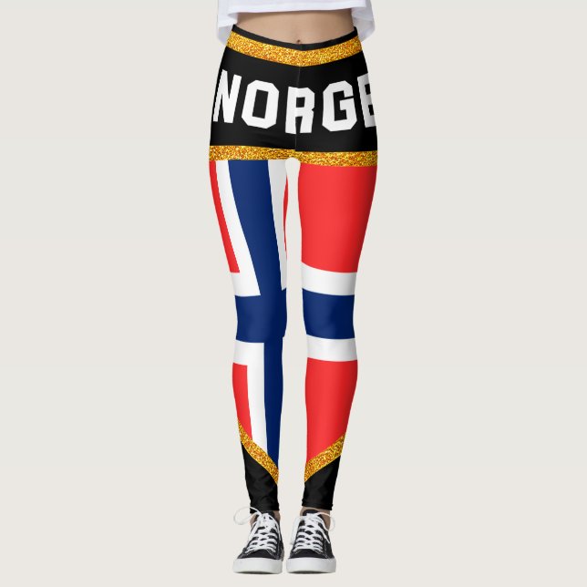 Norge Flag Leggings (Front)