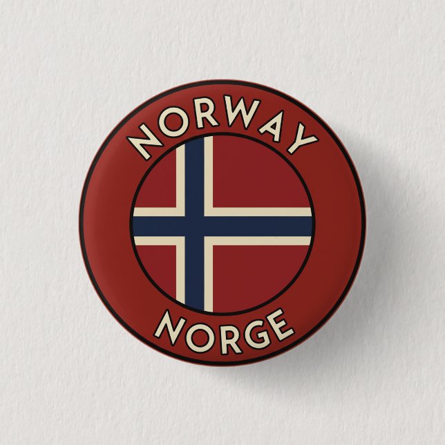 Norge Norway 3 Cm Round Badge (Front)