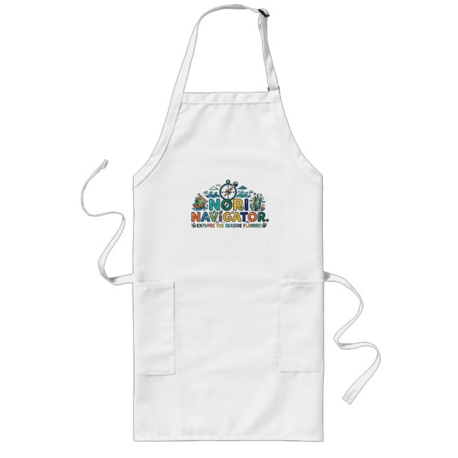 Nori Navigator – Funny Sushi Lover T-Shirt Long Apron (Front)