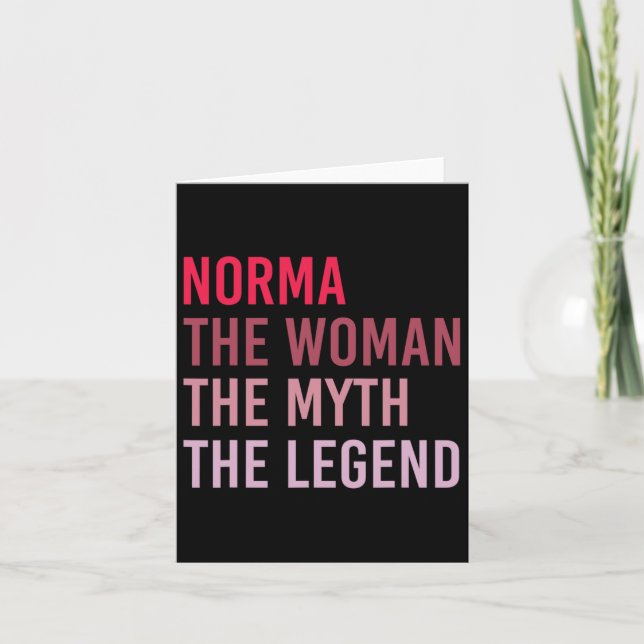 Norma The Woman Myth Legend Personalised Name Birt Card (Front)