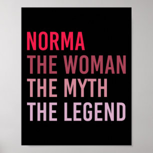 Norma The Woman Myth Legend Personalised Name Birt Poster