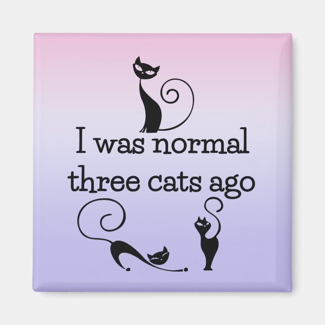 Normal 3 Cats Ago Humourous Fridge Magnet (Front)