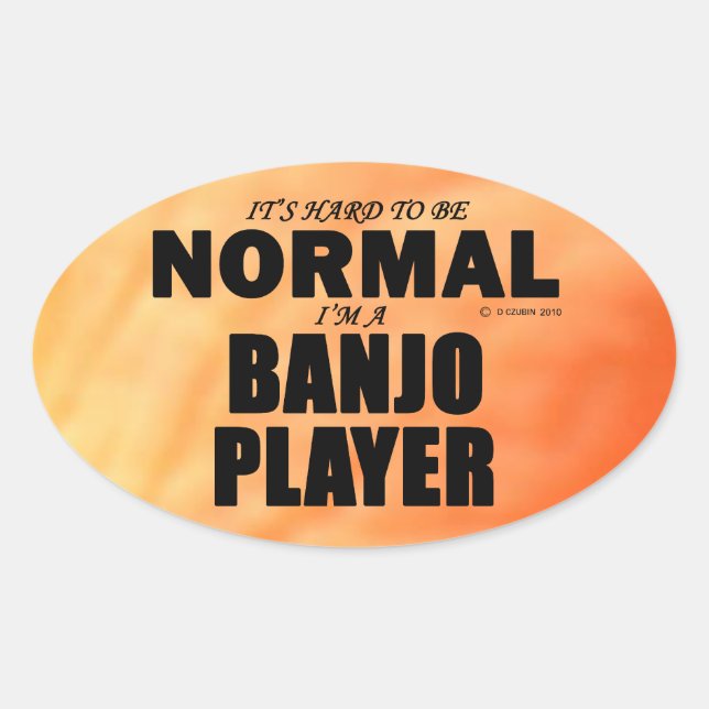 Normal Banjo Player Oval Sticker (Front)