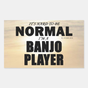 Normal Banjo Player Rectangular Sticker
