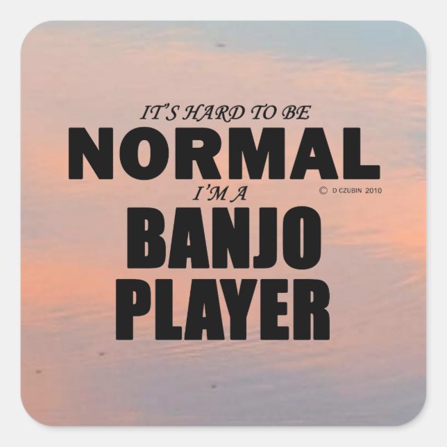 Normal Banjo Player Square Sticker (Front)