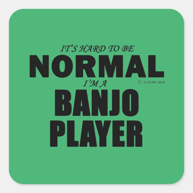 Normal Banjo Player Square Sticker (Front)
