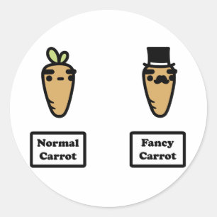 Normal Carrot, Fancy Carrot Classic Round Sticker