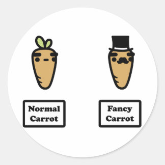 Normal Carrot, Fancy Carrot Classic Round Sticker