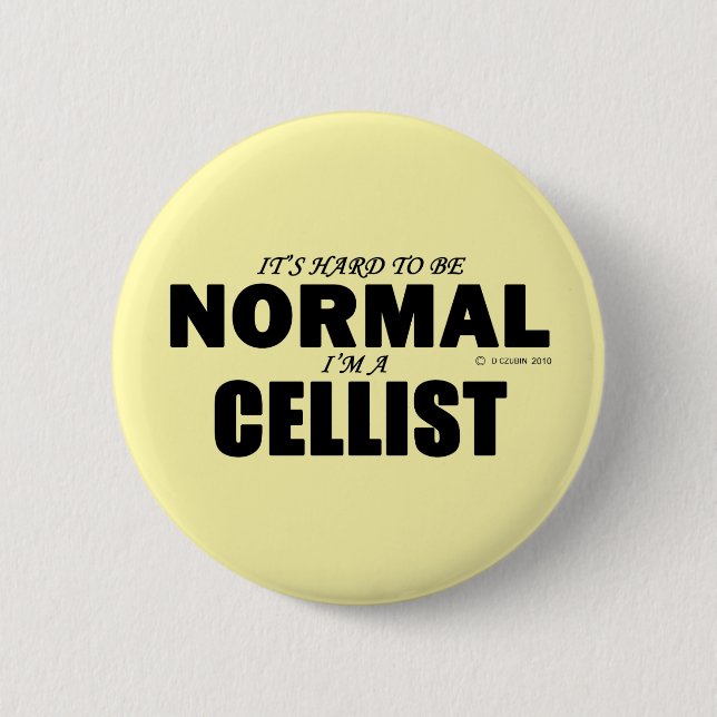 Normal Cellist 6 Cm Round Badge (Front)