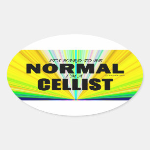 Normal Cellist Oval Sticker
