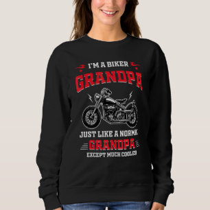 Normal Cooler Biker Grandpa Motorcycle Gramps Big  Sweatshirt