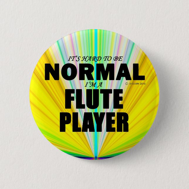 Normal Flute Player 6 Cm Round Badge (Front)