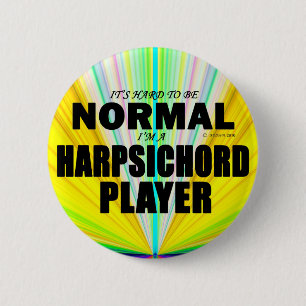 Normal Harpsichord Player 6 Cm Round Badge