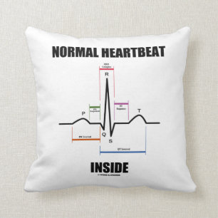 Normal Heartbeat Inside ECG EKG Electrocardiogram Cushion