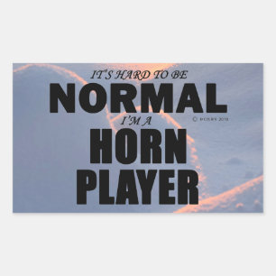 Normal Horn Player Rectangular Sticker