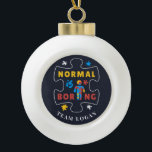 Normal is Boring Autism Awareness Merry Ceramic Ball Christmas Ornament<br><div class="desc">Join the Autism Awareness campaign with this cool bright and bold design that says "Normal is Boring". Perfect for your Autistic Awareness campaigns as a family or team. Add your team name by clicking the "Personalise" button Please contact me if you need any help or additional customisation with this design,...</div>